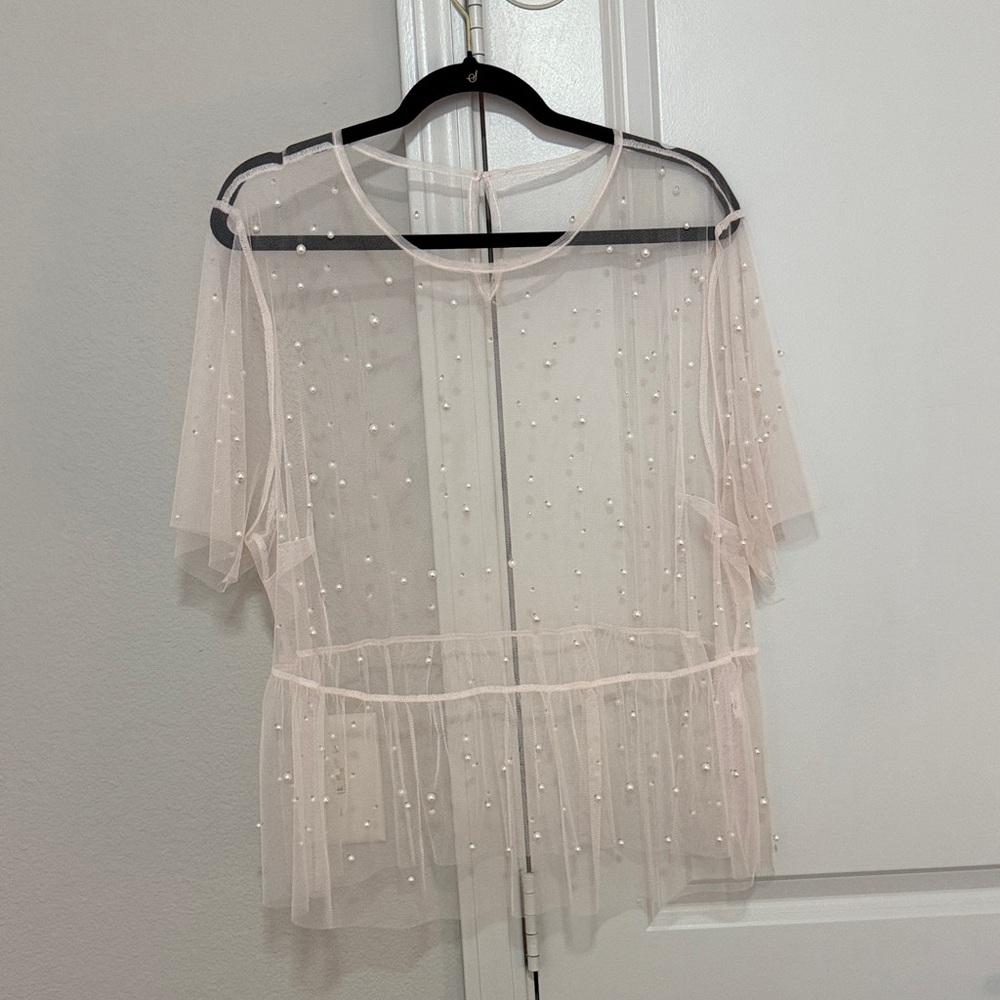 Sheer Pearl Embellished Top